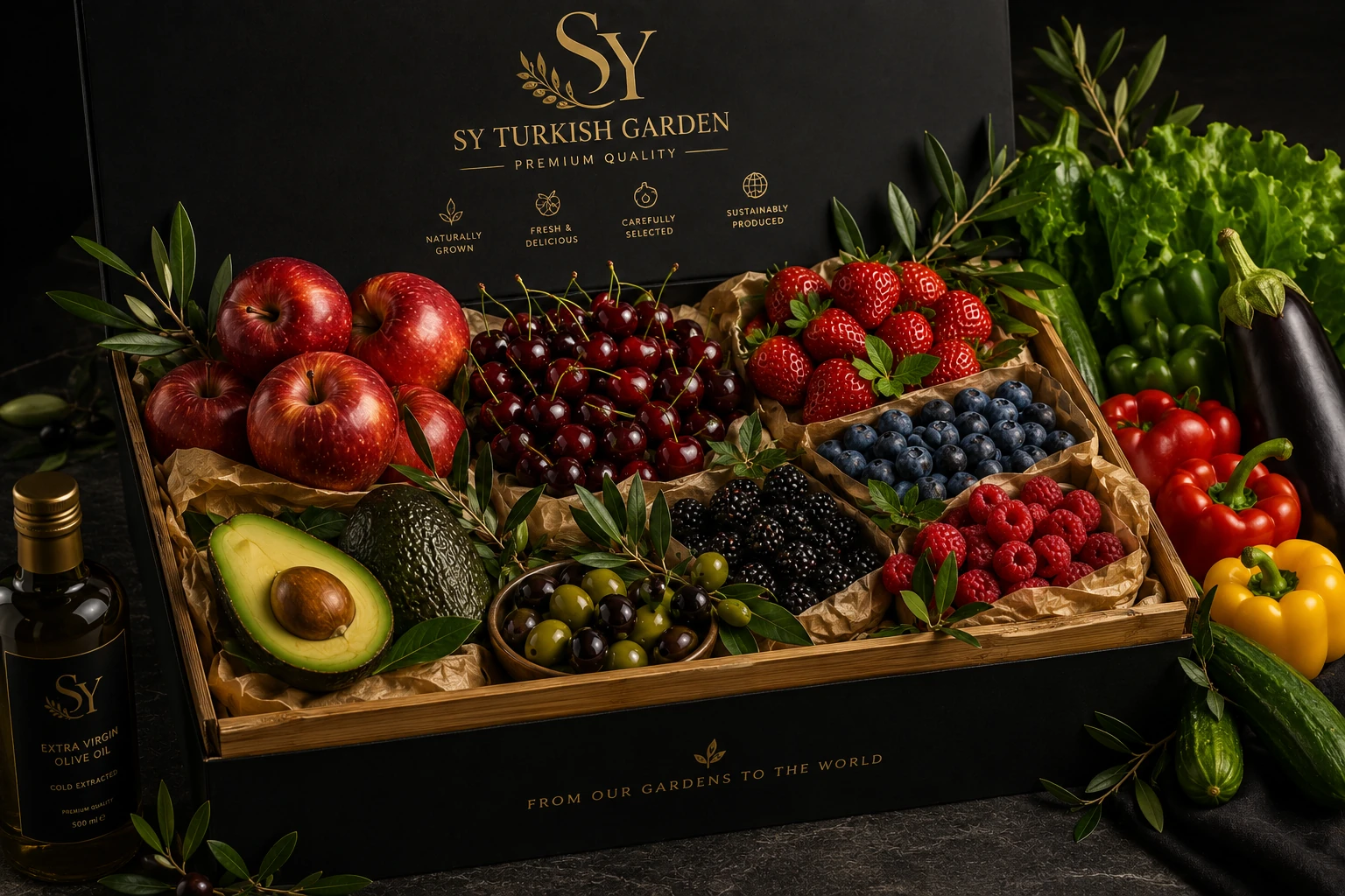 Premium box with fruits and vegetables